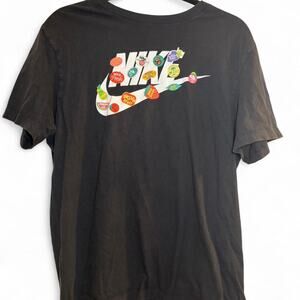 Nike black cotton t-shirt with fruit design size M
